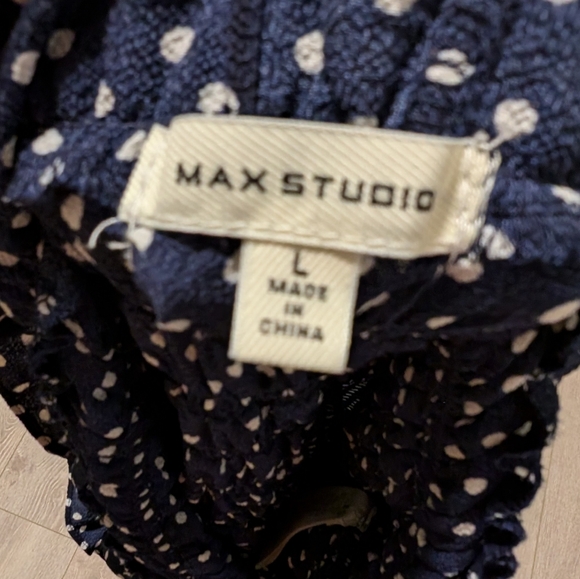 Max Studio Wide Leg Blue Polka Dot Romper - Picture 3 of 4
